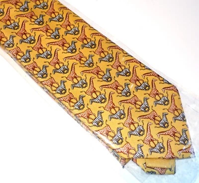 NUEVO CON ETIQUETAS HUNTING WORLD Para hombres 100% CORBATA DE SEDA/IMPRESIONANTE GEOMÉTRICA/JIRAFA/CEBRA-ITALIA-GUAU Foto 1 de 4