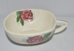 Vintage Red Wing Pottery Hand Painted Lexington Rose Square Coffee Cup - Picture 1 of 4
