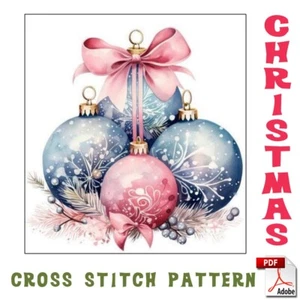 DIGITAL DOWNLOAD PDF Christmas decorations Cross Stitch Pattern - Picture 1 of 4