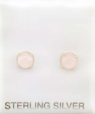 GENUINE 2.04 Cts MOONSTONE STUD EARRINGS .925 STERLING SILVER - NWT - Image 1 of 4