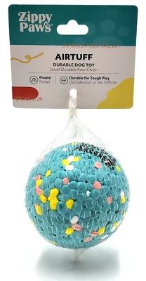 Zippy Paws Airtuff Ball M/L Easy Grip Bouncy Floating Dog Fetch Toy 3" - Image 1 of 4