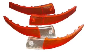 Porsche 911 912 65-68 Front Euro or US Signal Light Housing Replacement Lens-Set - Picture 1 of 3