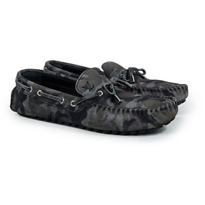 LOUIS VUITTON men's camo suede moccasins | Size 8/US 9.5 (27.7 cm/10.9 in)