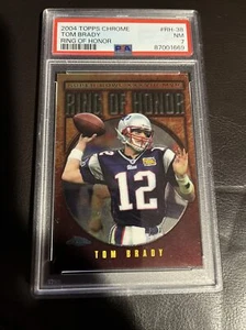 2004 TOPPS INSERTO ANELLO D'ONORE CROMATO TOM BRADY #RH-38 PATRIOTS PSA 7 - Foto 1 di 2