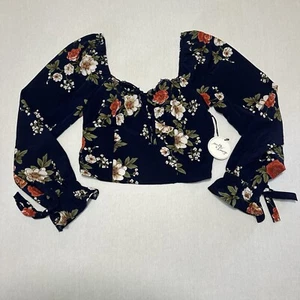 Milk & Honey Woman’s Size Large Long Sleeve Floral Print Top Blouse - Picture 1 of 14