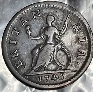 1746 GRAN BRETAGNA FARTHING #1072 - Foto 1 di 9