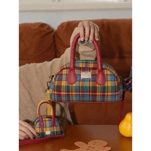 Einfacher Stil Handtasche Retro Plaid Kleine quadratische Umhängetasche Frauen - Picture 1 of 14