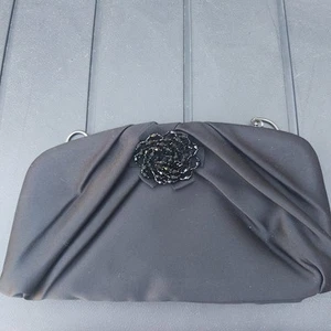 New No Tags Black Coast Clutch Bag With Strap And Beaded Flower. - Picture 1 of 8