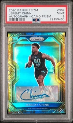 2020 Panini Prizm Jeremy Chinn #367 Camo Prizm Auto /25 Rookie Carolina Panthers - Image 1 of 2