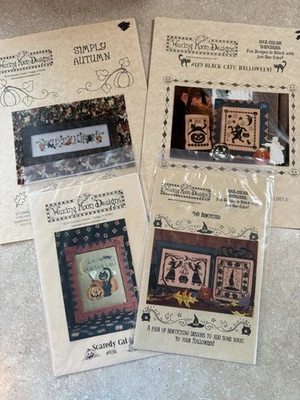 Lot of 4 Waxing Moon Designs Cross Stitch Charts Patterns, Halloween & Autumn - Image 1 of 4