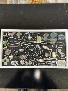 Lote de joyas de plata de ley - todo estado usable - 516,5 gramos - Imagen 1 de 24