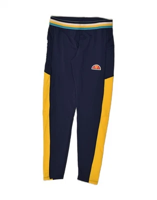 ELLESSE Womens Leggings UK 12 Medium Navy Blue Colourblock Polyamide AT19 - Image 1 of 3