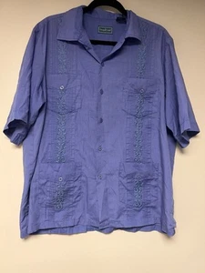 Tropicool Men’s Purple Button Up Shirt Size Large - Picture 1 of 6