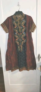 Dressline Womens V-neck Maroon Floral Multicolor Dress size XL - Picture 1 of 3