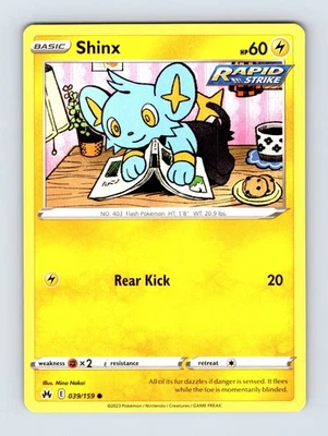 Shinx (39) Crown Zenith Common Non Holo 039/159 Pokemon NM/LP Card - Image 1 of 2
