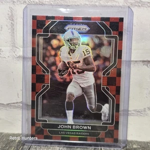 2021 John Brown 177 Prizm Black Red Checker Prizm SSP Raiders - Picture 1 of 2