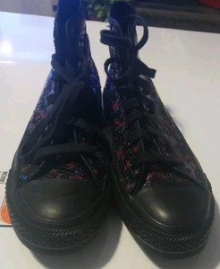 Converse Damen-Sneaker schwarz Hi-Top Pailletten Chuck Taylor All Star US Größe 8 - Bild 1 von 7