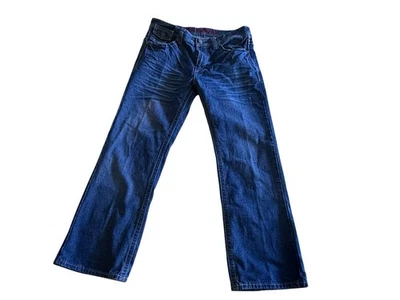 Pantalones de mezclilla Xtreme Couture para hombre 34x30 Y2K bordados cruzados holgados desgastados RARO Y2K Foto 1 de 4