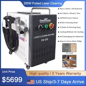 200W Portable Pulsed Laser Cleaning Machine For Metal Wood Stone Rust Paint US - Picture 1 of 16