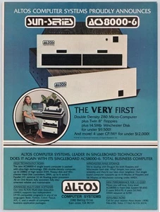 Altos ACS8000 Z80 Multiuser Business Computer System Vintage Print Ad 1980 - Picture 1 of 5