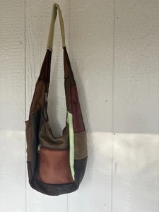Patchwork Hobo Bag lässig HAT MÄNGEL! Siehe Fotos Vintage  - Bild 1 von 17