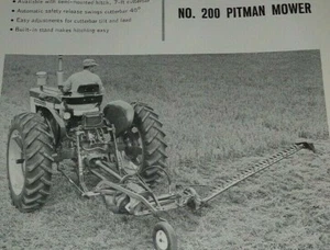 IH International 200 Pitman Mower Specifications Sales Brochure 7/65 IHC farmall - Picture 1 of 2
