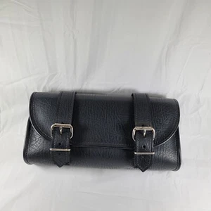 River Road Black Vinyl Leather-Look Motorcycle Medium Satchel Luggage Bag - Picture 1 of 14