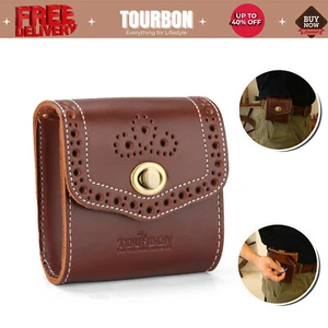 Soporte de munición de cuero Tourbon con honda .22LR/.357/.45/.38 pellets bolas estuche de cinturón - Imagen 1 de 24