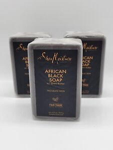 African Black Soap Troubled Skin by Shea Moisture (8oz) Large Bar 3-Pack