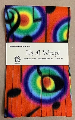 NOVO cachecol de lã feito à mão ♬ NOTAS DE MÚSICA ♫ DIVERTIDO QUENTE super macio  - Imagem 1 de 2