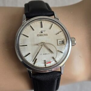 Vintage ENICAR Ocean Pearl men's manual winding watch AR 2161 DATE swiss 1970s