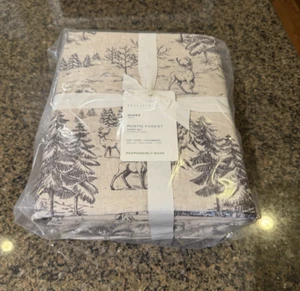 Pottery Barn Rustic Forest Percale QUEEN Sheet Set - NWT - Picture 1 of 3