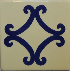 Piastrella messicana piastrelle Talavera alta qualità dipinte a mano bianco blu piastrelle T-66 - Foto 1 di 2