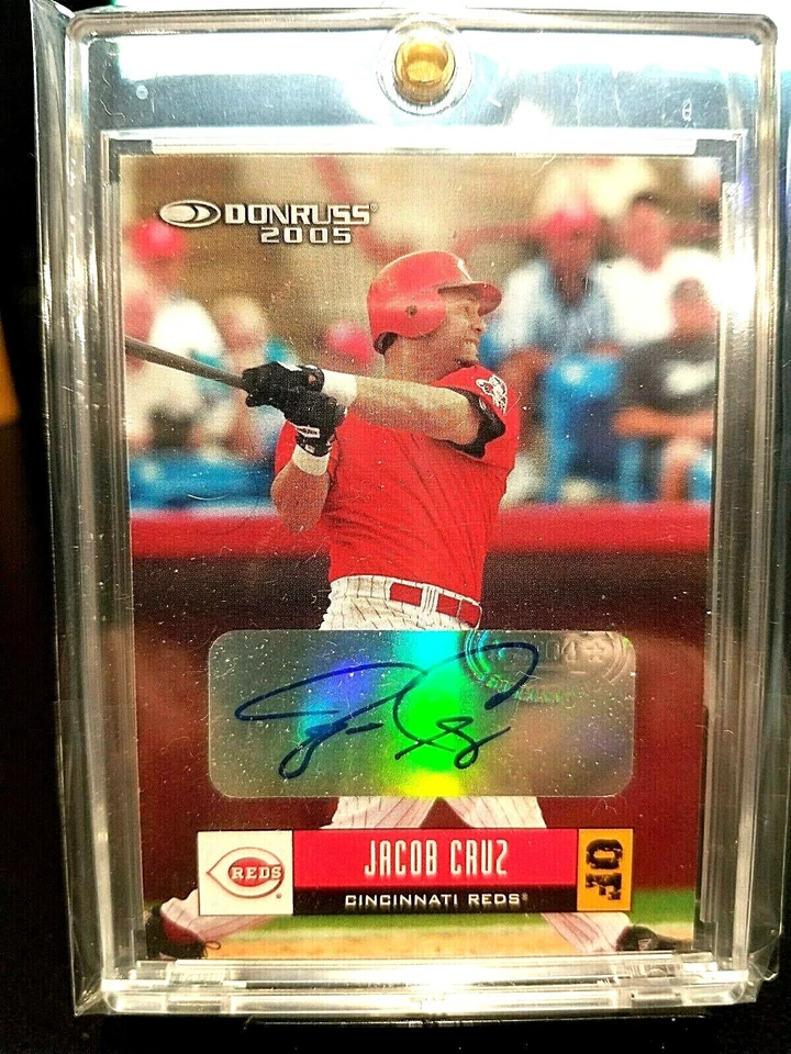 2005 JACOB CRUZ DORUSS "AUTOGRAPH" REDS #304 GEM. - Image 1 of 4