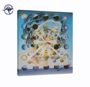 READY TO HANG, 'GALATEA OF THE SPHERES' SALVADOR DALI REPRO AIRBRUSH PAINTING - Picture 1 of 5