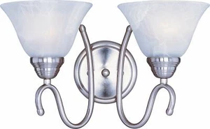 Maxim - 12067MRSN - Newport - 2-Light Vanity Wall Sconce - Marble & Satin Ni. - Picture 1 of 3