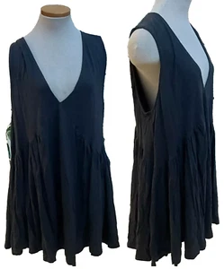 NEW Free People FB BEACH BLUE SHORT DRESS SZ L RETAIL $68 - Picture 1 of 7