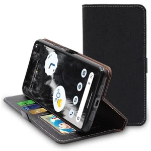 Coque Google Pixel 7 Etui Portefeuille Housse PU Cuir Porte-Cartes, Noir - Photo 1 sur 5