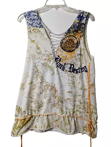 Pepe Jeans Womens Size XL T Shirt Tank Top Cotton Gold Festival - Picture 1 of 11