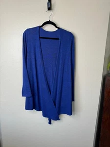 Women's Blue Long Sleeve Cardigan, long sleeve cardigan, womens sweater - Picture 1 of 4