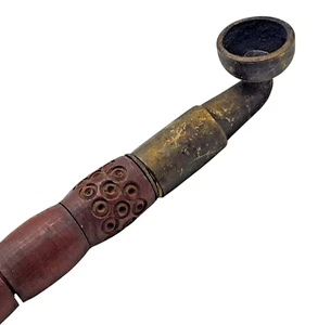 EARLY Chinese Tobacco 20" Wood Peace Pipe - Picture 1 of 6