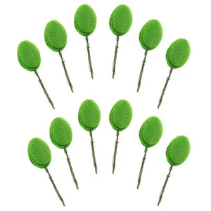 Artificial Silk Green Leaves Green Fake Wired Single Silk Leaves Green Artifi... - Picture 1 of 5
