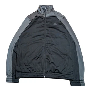 Adidas Track Jacket Size Men's UK Size 40/42 Black/Grey Full Zip - Picture 1 of 6