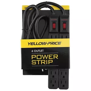 Cable de extensión de alta resistencia tira de alimentación protector contra sobretensiones negro, listado UL - Imagen 1 de 8