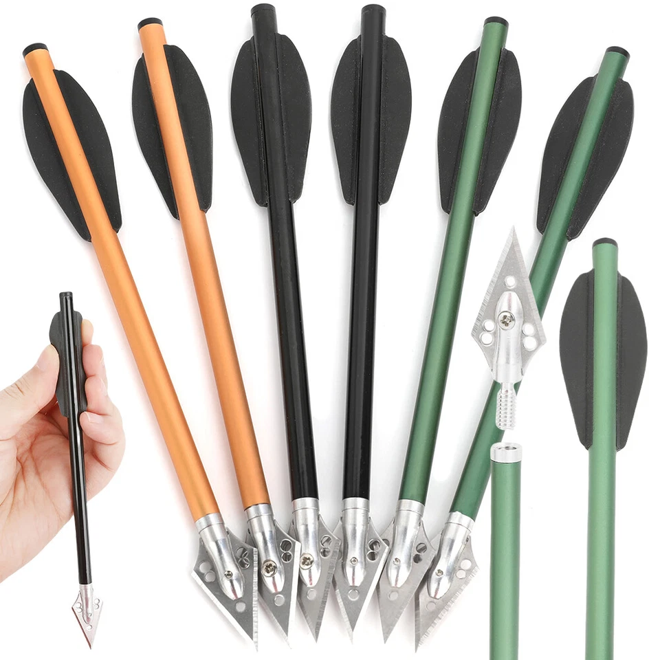 6.3'' Archery Crossbow Bolts Aluminum Arrows Blade Broadhead Hunting Target - Image 1 of 4