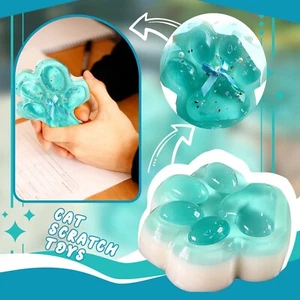Taba Squishy Cat Paw Silicone Squeeze Toy Stress Relief Squishy Fidget Toy Gift - Picture 1 of 12