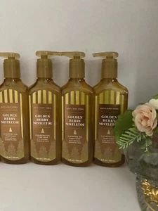 4 New GOLDEN BERRY MISTLETOE BATH & BODY WORKS CLEANSING GEL HAND SOAP - Picture 1 of 1