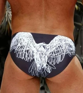 New Men's Sexy Bird-In-Flight Low Rise Style Swim Bikini w/Pouch -Gay Interest - Picture 1 of 7