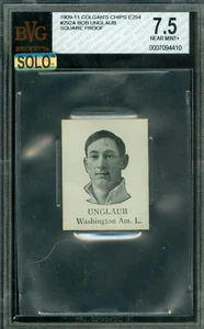 1909 BOB UNGLAUB WASHINGTON E254 COLGAN'S SQUARE PROOF BGS 7.5 MAC SOLO FINEST * - Picture 1 of 5