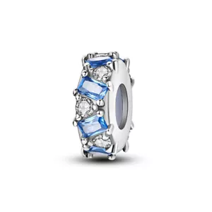 MULA European Rubber Stopper DIY Charm CZ Fit Women Bracelet 925 Silver Plated - Picture 1 of 6
